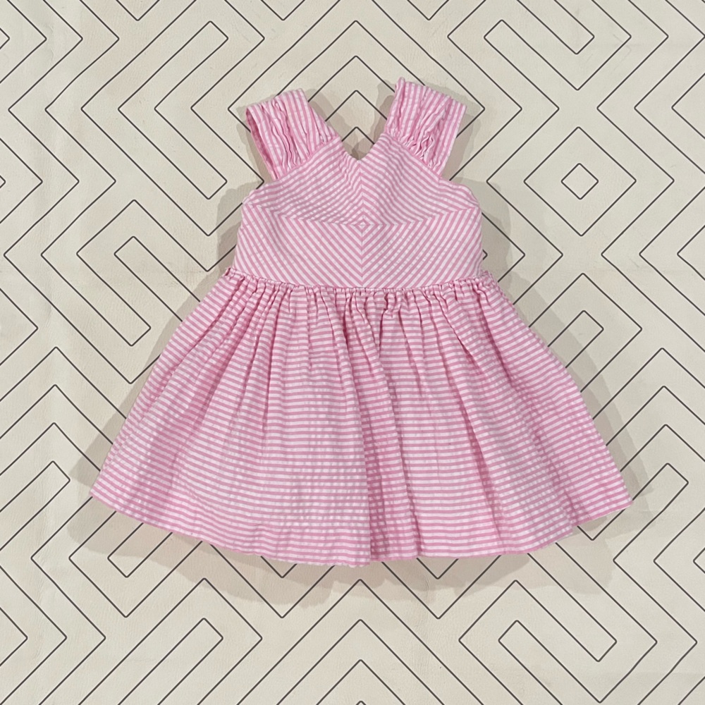 Neiman Marcus Helena Pink Seersucker Dress